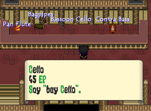 As this is an old economy system, as of right now you must type "Buy Cello" to purchase this item.